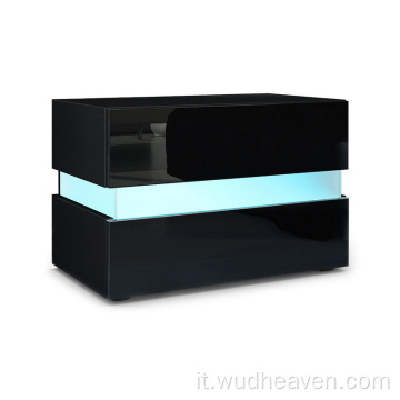 Cassettiera lucida con luce a LED